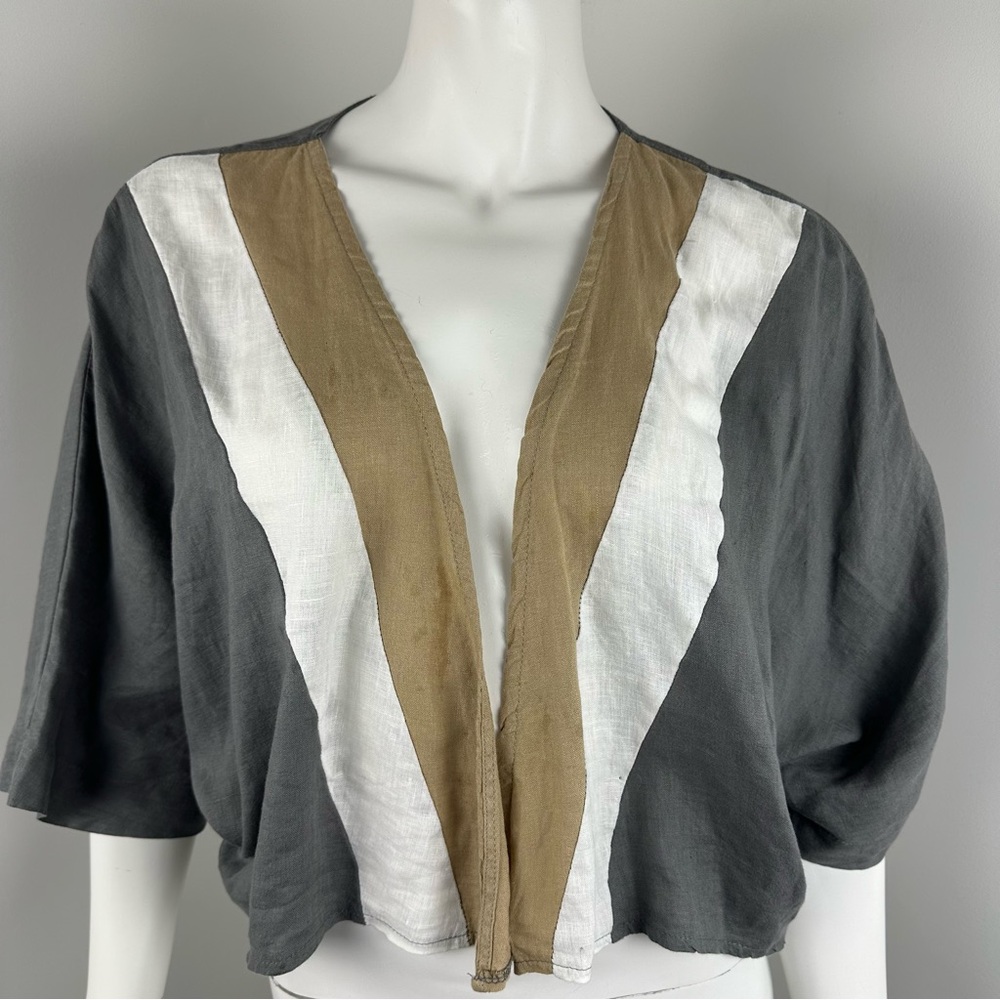 Luukaa‎ Jacket Bolero Size 8 Cropped Women’s linen type fabric